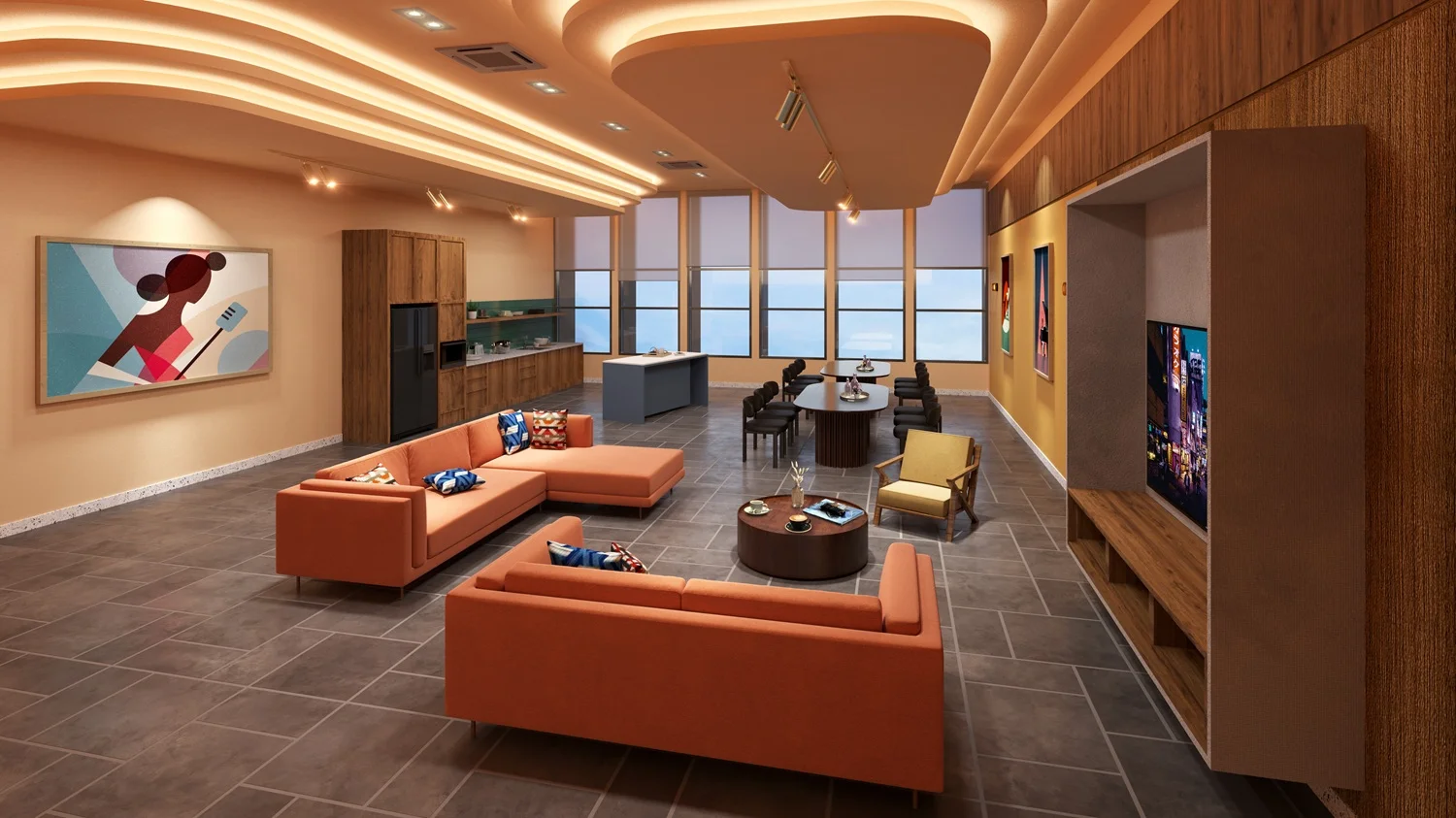 The Vividz gourmet Villa dining and kitchen space, artist's impression