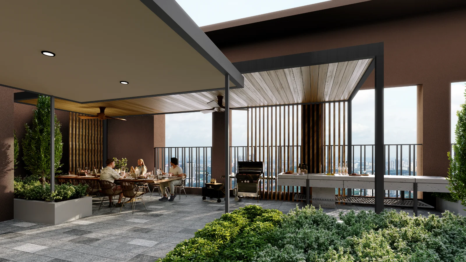 The Vividz grill Garden on the sky deck, artist's impression