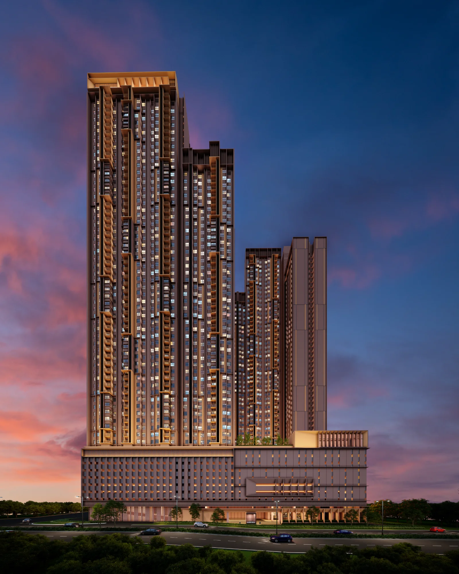 The Vividz @ Bukit Jalil twin 57-storey towers with colourful facade, artist's impression